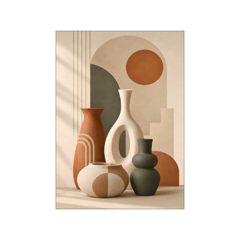 Bohemian Ceramic Vases Terracotta Geometric Harmony
