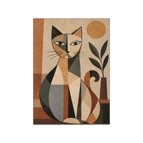 Bohemian Geometric Cat Terracotta Botanical Earthy Forms