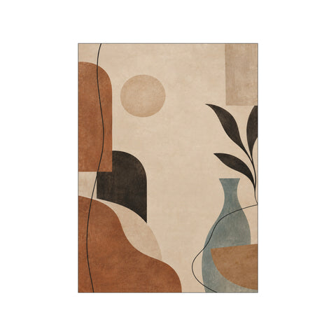 Bohemian Abstract Botanical Art Earthy Geometric Plant