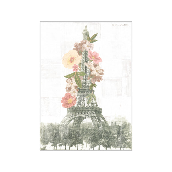Floral Eiffel Tower Neutral — Art print by Wild Apple from Poster & Frame