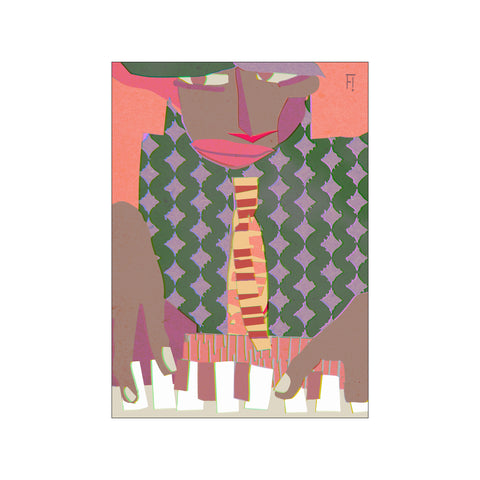 Piano Man Riso Effect — Art print by Fōmu illustrations from Poster & Frame