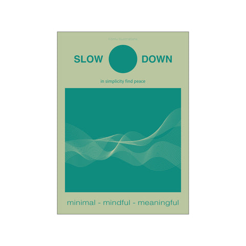 Slow Down Green — Art print by Fōmu illustrations from Poster & Frame