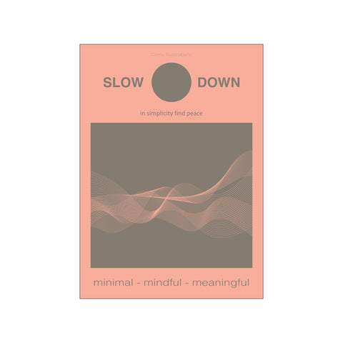 Slow Down Salmon — Art print by Fōmu illustrations from Poster & Frame