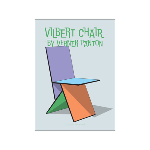 Vilbert Chair by Verner Panton Multi — Art print by Fōmu illustrations from Poster & Frame