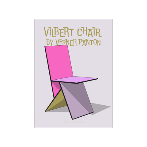 Vilbert Chair by Verner Panton Pink — Art print by Fōmu illustrations from Poster & Frame