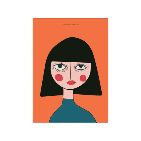 Yrsa Pigen Orange — Art print by Fōmu illustrations from Poster & Frame
