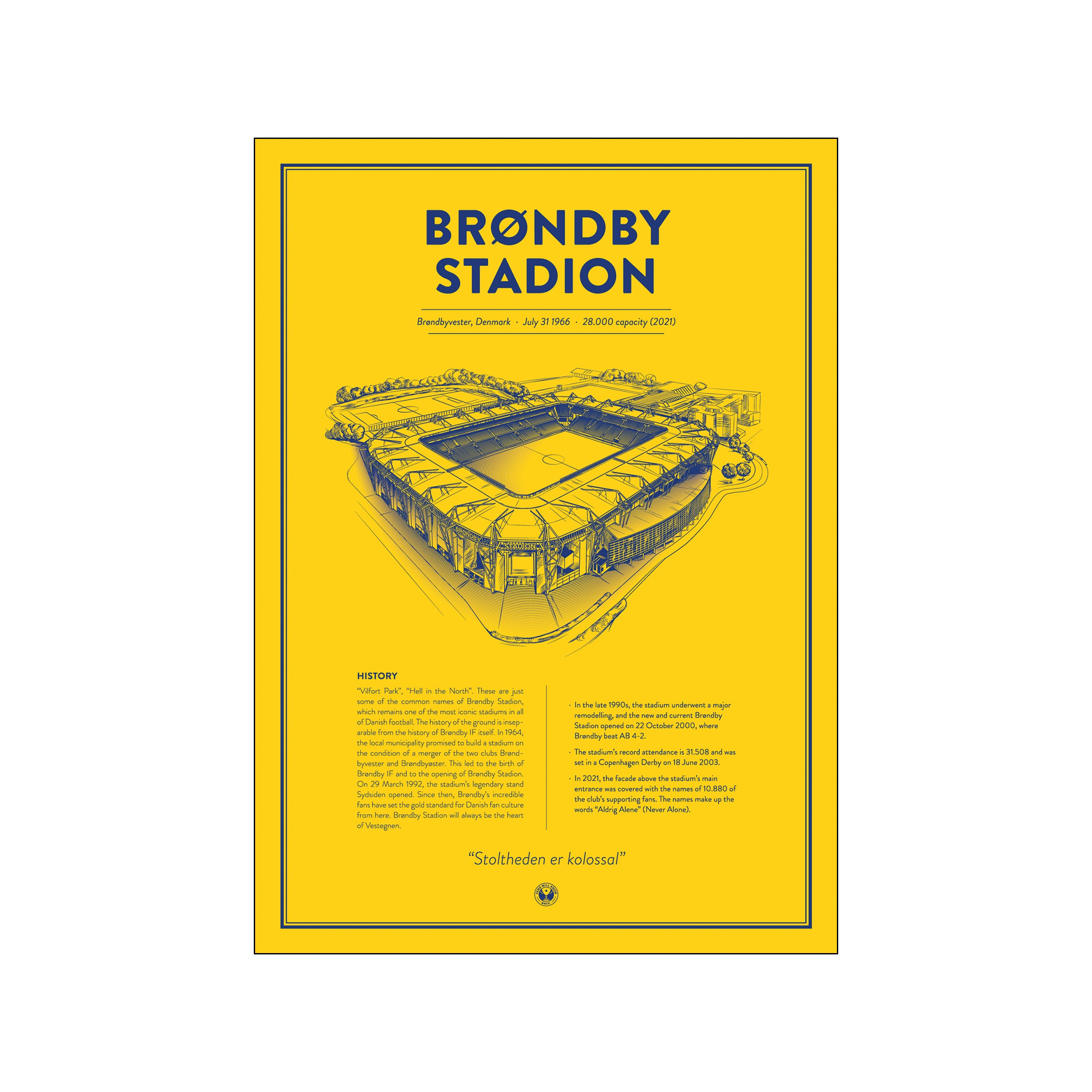 Brøndby Stadion — Brøndby IF (Color) – Poster & Frame Art Group