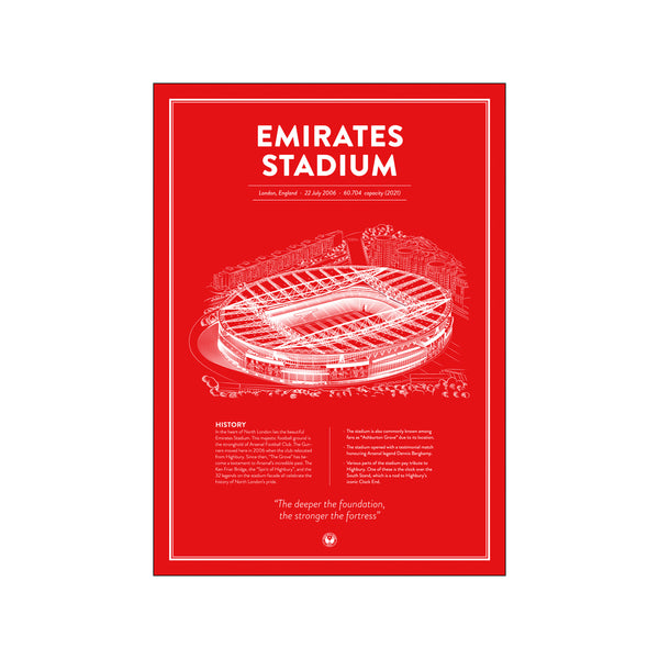 Emirates Stadium – Arsenal (Color) — Art print by Fans Will Know from Poster & Frame