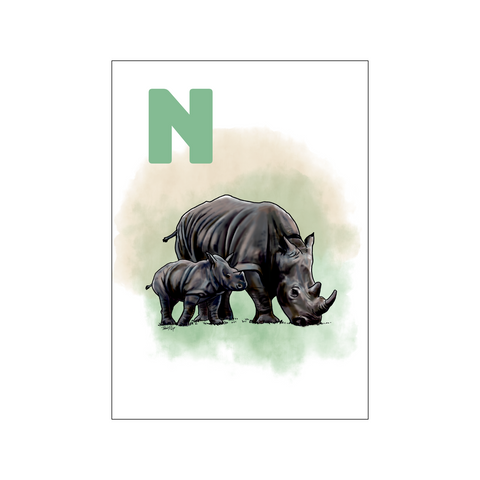 N Green Næsehorn — Art print by Tinasting from Poster & Frame