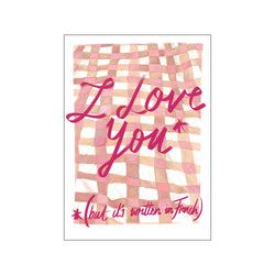 I Love You in French Pink — Art print by Emma Forsberg from Poster & Frame