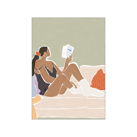 Woman Enjoying a Great Hygge Book — Art print by Ivy Green Illustrations from Poster & Frame