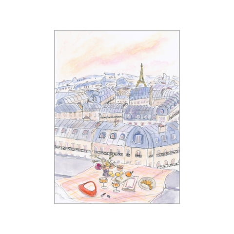 Parisian Rooftop Picnic With Eiffel Tower Views — Art print by Katharina Puritscher from Poster & Frame