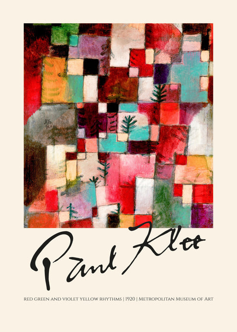 Klee "Red Green and Violet Yellow Rhythms" — Art print by PLAKATfar from Poster & Frame