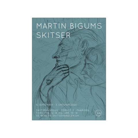 Sketch Poster - Dark Blue — Art print by Martin Bigum from Poster & Frame