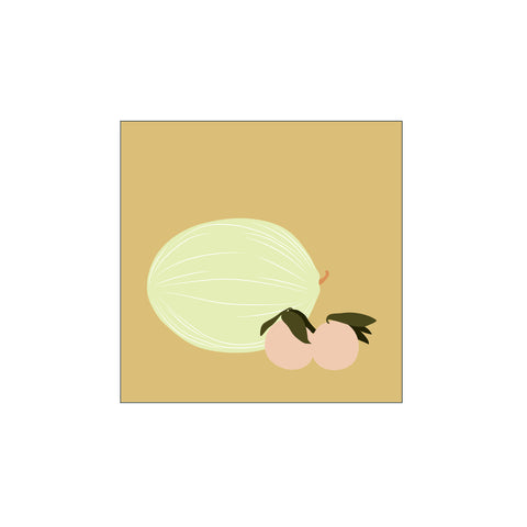 Melon & peaches - Square — Art print by Wonderful Warehouse from Poster & Frame