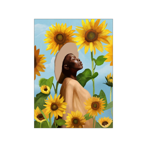 Black Woman Sunflower Field