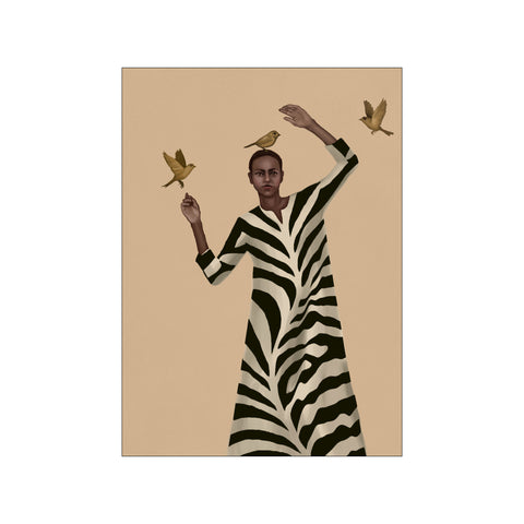 Graceful Woman and Birds