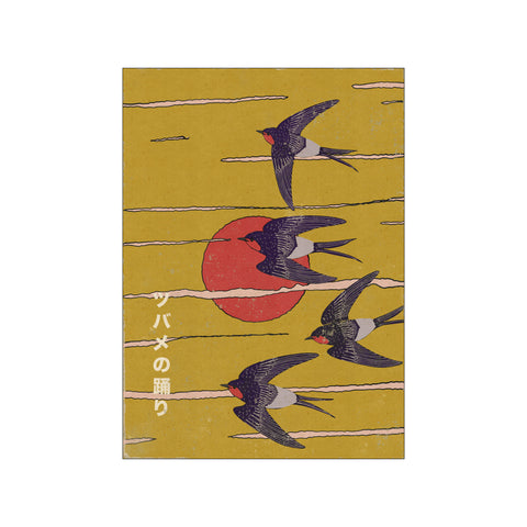 Flying Swallows and Sun