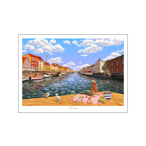 Copenhagen - Nyhavn with Mermaid — Art print by Leilani from Poster & Frame