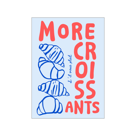 More Croissant - light blue/red — Art print by Ohkimiko from Poster & Frame