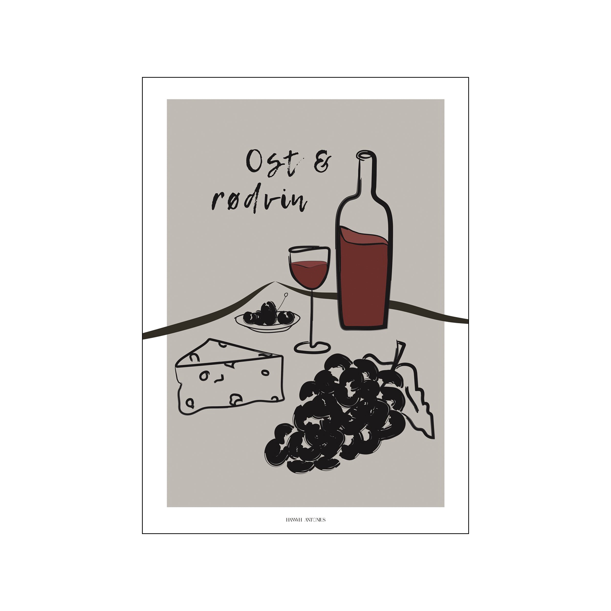 Ost og Rødvin – Poster & Frame Art Group