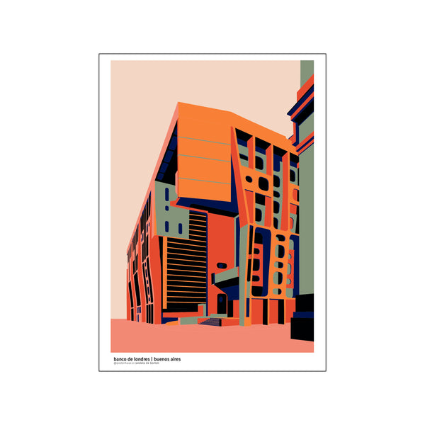 Banco de londres - Orange — Art print by posterHaus from Poster & Frame