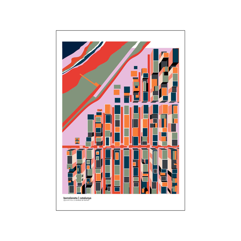 Barceloneta - Pink — Art print by posterHaus from Poster & Frame