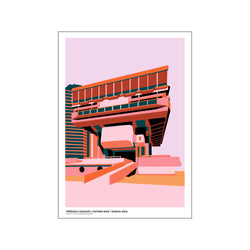 Biblioteca nacional - Pink — Art print by posterHaus from Poster & Frame