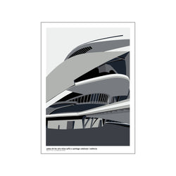 Palau de les arts by Calatrava - Grey — Art print by posterHaus from Poster & Frame
