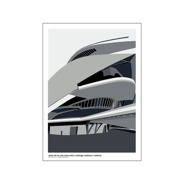 Palau de les arts by Calatrava - Grey — Art print by posterHaus from Poster & Frame