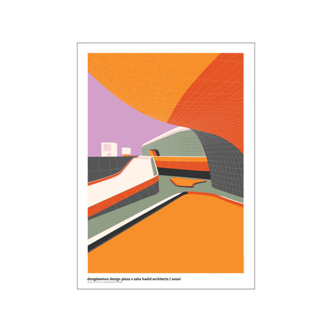 Dongdaemun Design Plaza x Zaha Hadid Architects - Seoul - afternoon — Art print by posterHaus from Poster & Frame