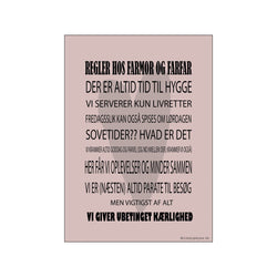 Regler hos farmor og farfar - rosa — Art print by MitDejligeHjem from Poster & Frame