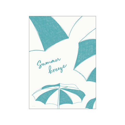 Beach Parasols (teal) — Art print by Rio Soléy from Poster & Frame