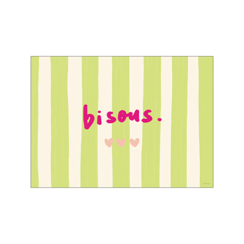 Bisous (lime green) — Art print by Rio Soléy from Poster & Frame