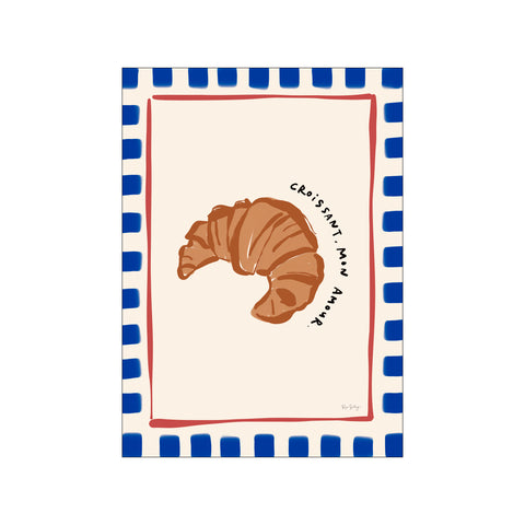 Croissant Love (blue) — Art print by Rio Soléy from Poster & Frame