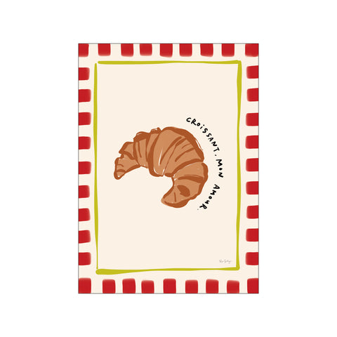 Croissant Love (red) — Art print by Rio Soléy from Poster & Frame