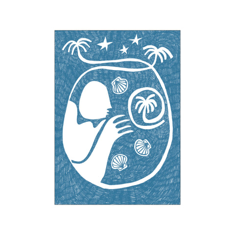 Palm Tree Island 2 - Baby Blue — Art print by Shatha Al Dafai from Poster & Frame