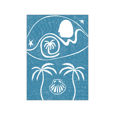 Palm Tree Island 6 - Blue — Art print by Shatha Al Dafai from Poster & Frame
