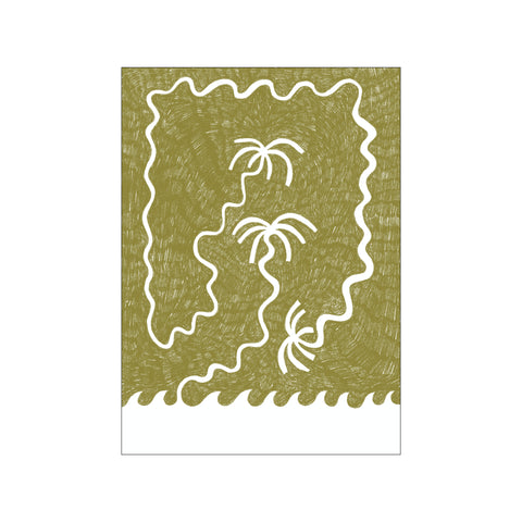 Palm Trees And Waves - Green — Art print by Shatha Al Dafai from Poster & Frame