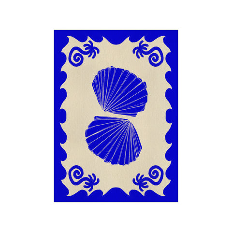 Blue Seashell Stories — Art print by Shatha Al Dafai from Poster & Frame