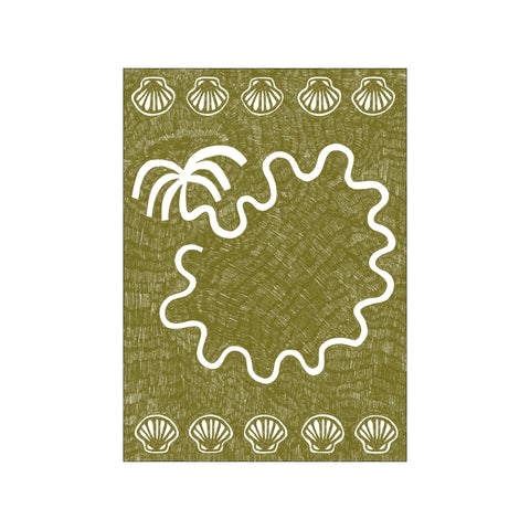 Shells And Palm Tree - Green — Art print by Shatha Al Dafai from Poster & Frame
