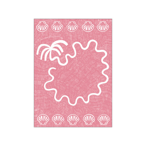 Shells And Palm Tree - Pink — Art print by Shatha Al Dafai from Poster & Frame