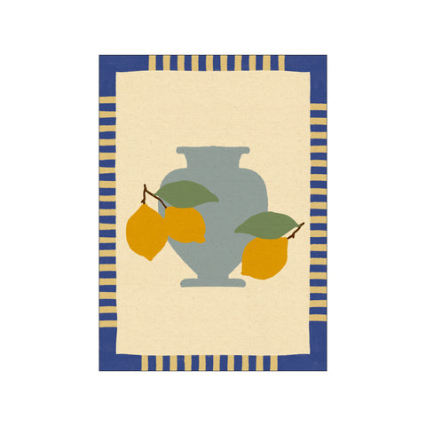 Still Life With Vase And Lemons I - Color Edition — Art print by Shatha Al Dafai from Poster & Frame