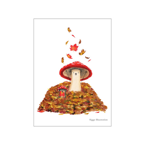 Playing in the Leafpile — Art print by Sigge Illustration from Poster & Frame