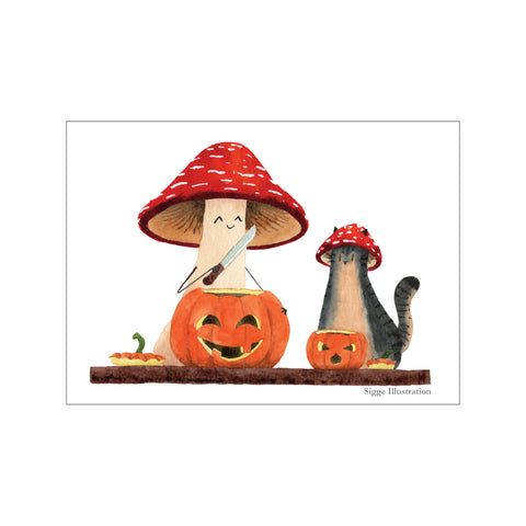 Pumpkin Carving — Art print by Sigge Illustration from Poster & Frame