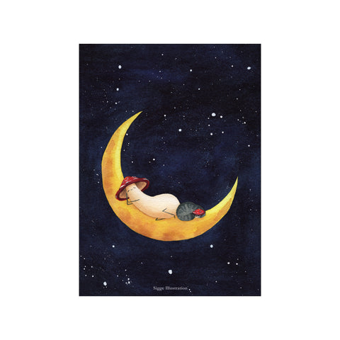Sleepy Moon — Art print by Sigge Illustration from Poster & Frame