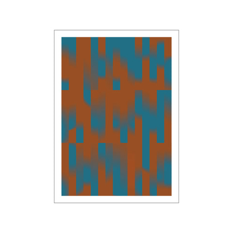 Tiles gradient - blue & red brown — Art print by Sommer Art Studio from Poster & Frame