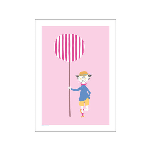 Krakel Spektakel with Pink Background — Art print by Stig Lindberg from Poster & Frame