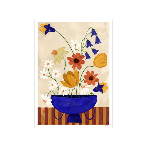 Colourful Bunch in Blue Vase — Art print by The Poster Club x Frankie Penwill from Poster & Frame