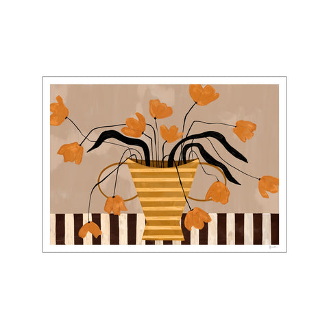 Flowers in Yellow Striped Vase — Art print by The Poster Club x Frankie Penwill from Poster & Frame